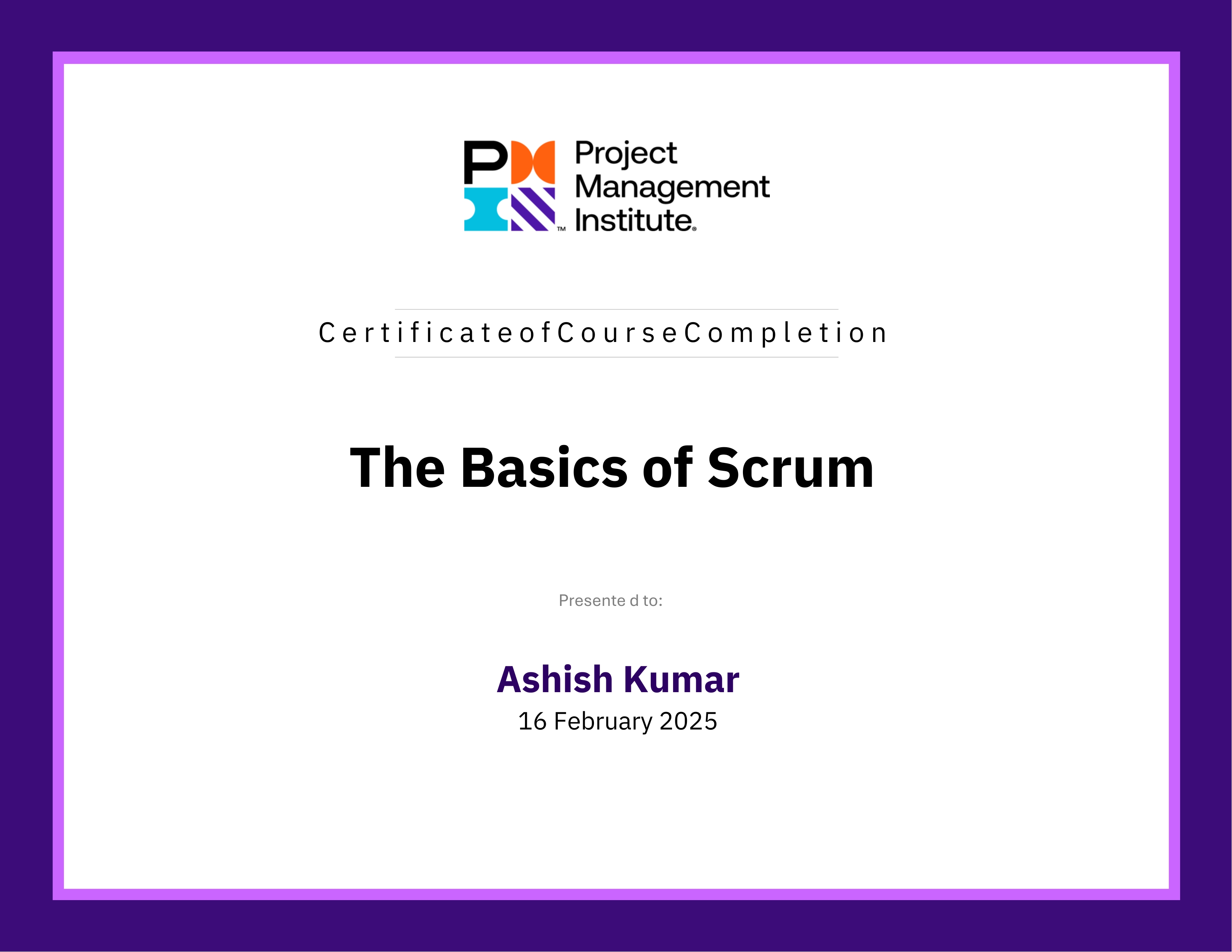 Scrum certificate